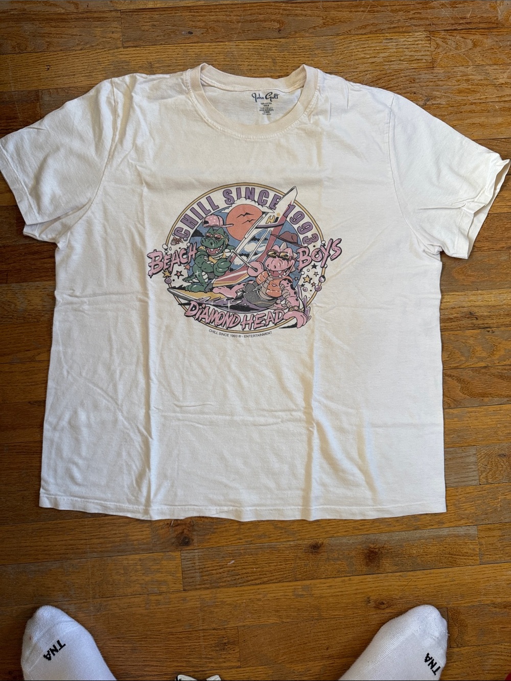 Brandy Melville White Graphic Beach Boys Tee